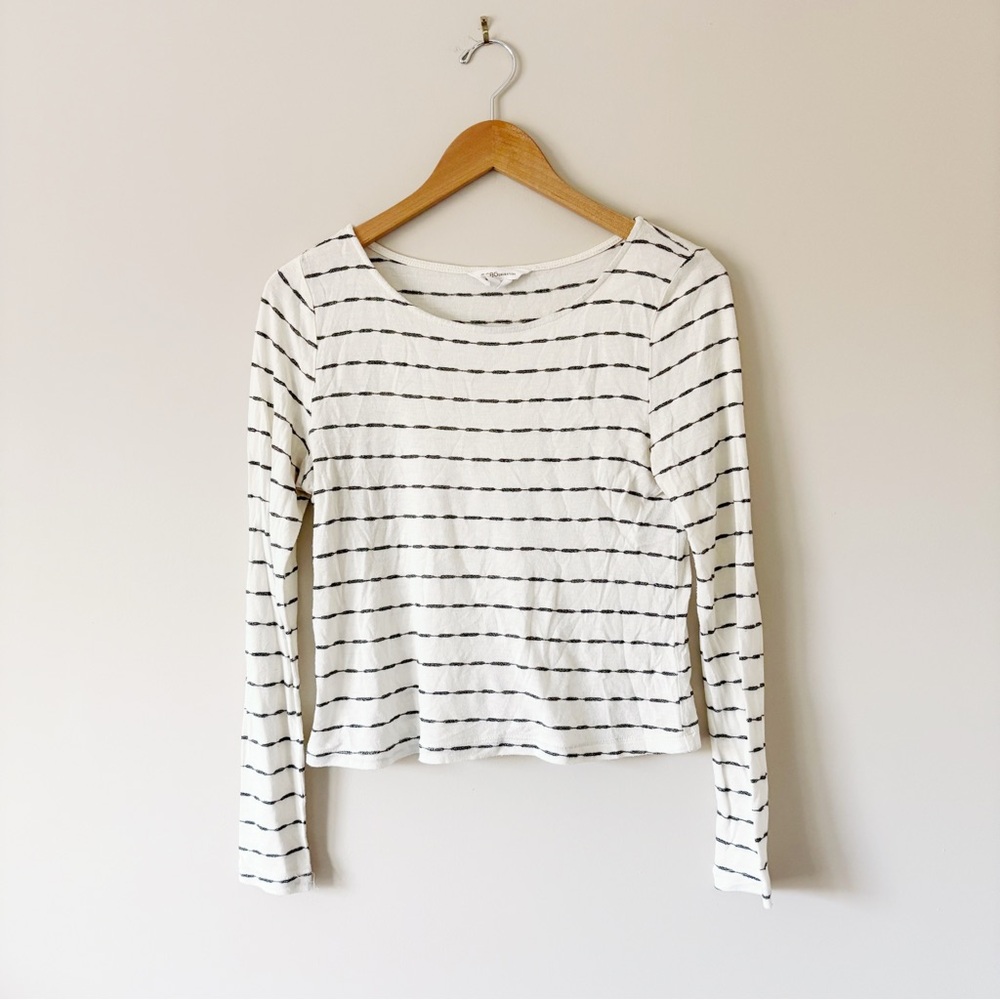 BCBG Generation Striped Long Sleeve Top